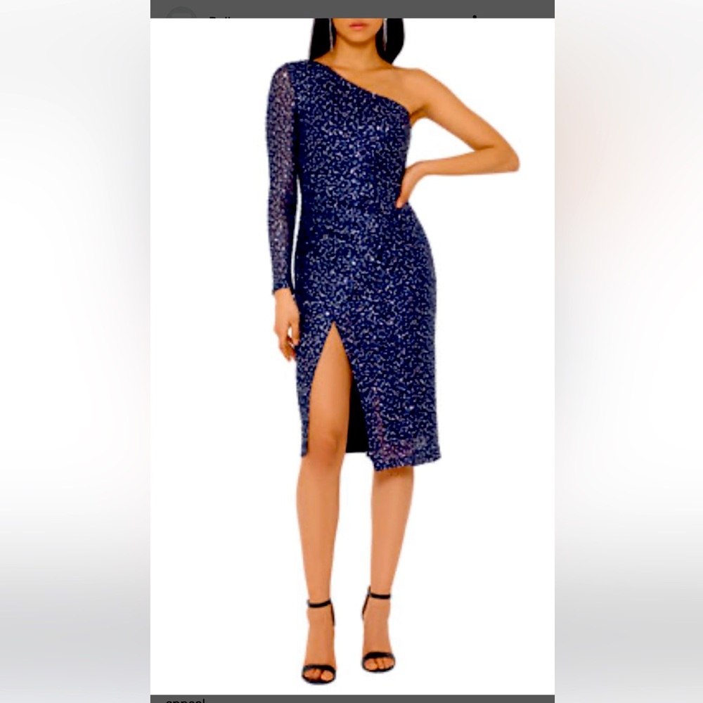 Brand New Drews/ Size 6/ Betsy Adam Sequin Navy Blue Dress